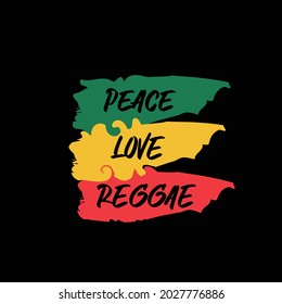 Typography peace love reggae. Can be used for template backgrounds.