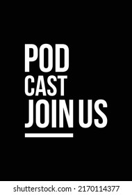 Typografie Podcast einfaches Poster. eps10