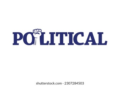 Typography of POLITICAL word concept. Very suitable in various business purposes, also for icon, symbol and many more.