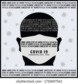 Typography poster medical mask with covid-19 coronavirus themes