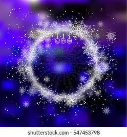 Typography poster of Merry Christmas.Vector illustration with snowflakes.