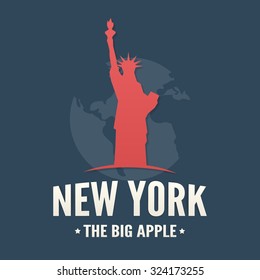 Typography poster of NYC and Statue of Liberty