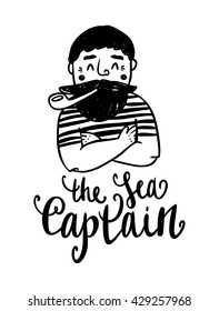 Typography poster. The sea captain lettering. 