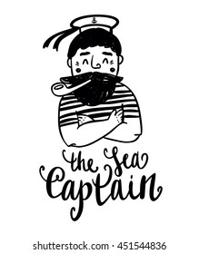 Typography poster. The sea captain lettering.