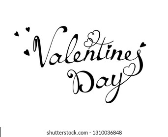 Typography poster Valentines Day calligraphy text. isolated on white background.