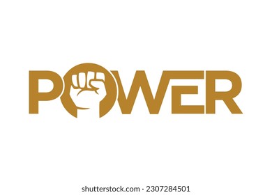 Typography of POWER word concept. Very suitable in various business purposes, also for icon, symbol and many more.