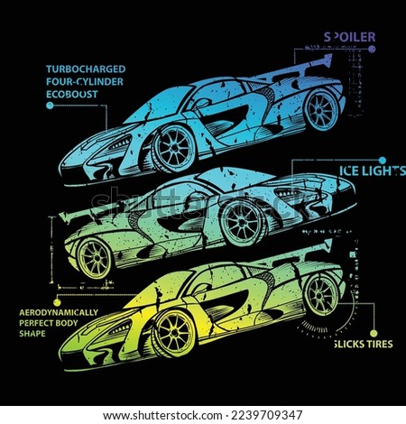 Typography print with car illustration. Speed slogan. For graphic tees, kids wear, card and more

