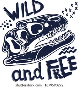 Typography print with dinosaur  . Original design with t-rex, dinosaur. print for T-shirts, fashion textiles, wrapping paper, web. 