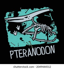 Typography print with dinosaur  . Original design with dinosaur skeleton . print for T-shirts, fashion textiles, wrapping paper, web. 