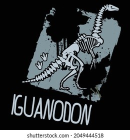 Typography print with dinosaur  . Original design with dinosaur skeleton . print for T-shirts, fashion textiles, wrapping paper, web. 