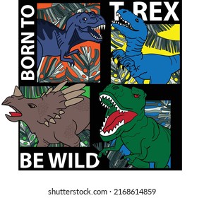  Typography print with dinosaur  . Original design with t-rex, dinosaur. print for T-shirts, textiles, wrapping paper, web. 