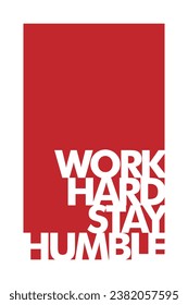 Typography Print WORK HARD STAY HUMBLE  in black and red Printable Poster for Aesthetic rooms , Wall Decor Art digital free download