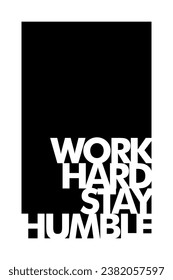 Typography Print WORK HARD STAY HUMBLE  in black and red Printable Poster for Aesthetic rooms , Wall Decor Art digital free download