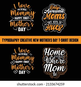typography professional mother's day t-shirt design bundle 
