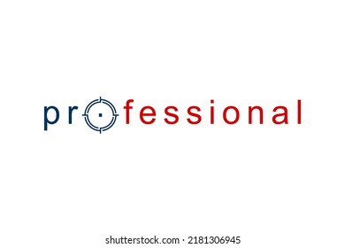 Typography of professional with unique on 'O' letter ready to use.