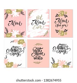 Typography quote for Mother's day. Hand drawn lettering. Vector art.