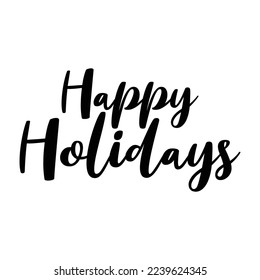 la tipografía cita felices fiestas con estilo de letras a mano fondo blanco
