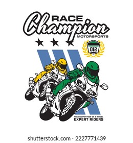 Typografie und Racing Art Illustration, Vektorgrafik für T-Shirt-Design oder für andere Zwecke
