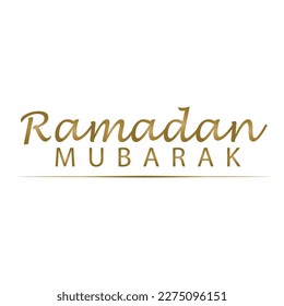 typography of Ramadan Mubarak text isolated on white background