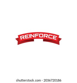 typography reinforce in the ribbon. simple and modern. can be used as a logo.