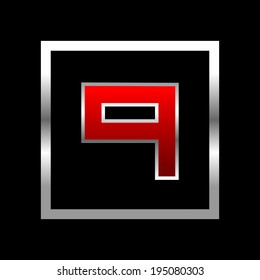 Typography Set of Black and red glossy alphabet