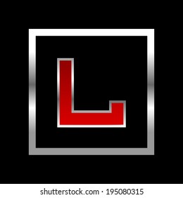 Typography Set of Black and red glossy alphabet