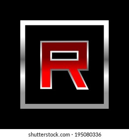Typography Set of Black and red glossy alphabet