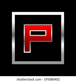 Typography Set of Black and red glossy alphabet