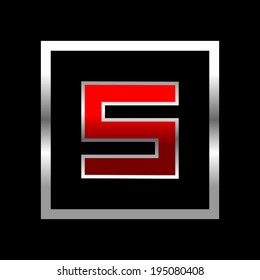 Typography Set of Black and red glossy alphabet