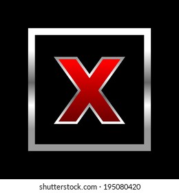 Typography Set of Black and red glossy alphabet