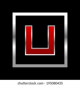 Typography Set of Black and red glossy alphabet
