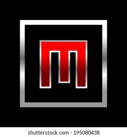 Typography Set of Black and red glossy alphabet