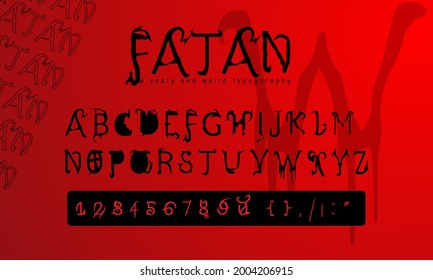 Typografie-Set-Schriftarten seltsam und gruselig Thema