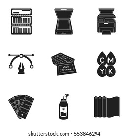 Typography set icons in black style. Big collection of typography vector symbol stock illustration