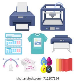 Typography set icons in cartoon style. Big collection of typography vector symbol stock illustration
