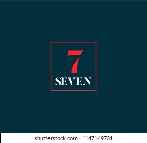 Typography seven, Digit 7 logo icon vector template. 
