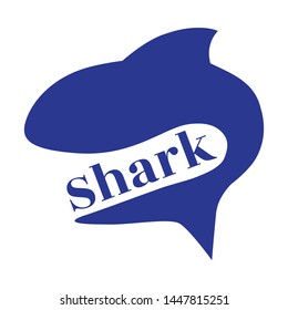 typography: shark word and abstract illustration