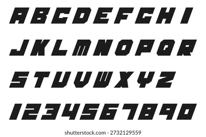 Tipografia: fonte de bloco simples itálico (alfabeto)