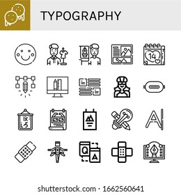 tipografía simple iconos conjunto. Contiene iconos como Arepas, Smile, Designer, Graphic designer, Layout, Valentines day, Design, Biker, P t, puede ser usado para web, móvil y logotipo