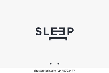 typography sleep logo design vector silhouette illustration