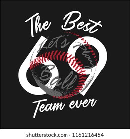 typography slogan with baseball graphic illustration