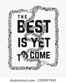 typography slogan with chrome lace illustration
