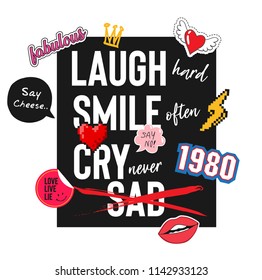 typography slogan with cute icons illustration typography slogan with cute icons illustration