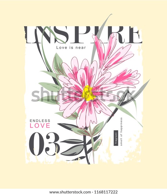 Typography Slogan Flower Illustration vetor stock (livre de direitos) 1168117222 Shutterstock