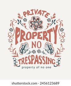 typography slogan in flowers ornament and butterflies frame hand drawn vector illustration