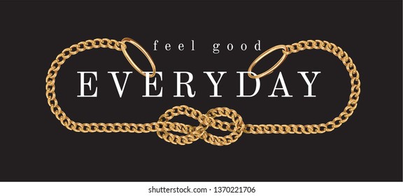 typography slogan in golden lace frame illustration