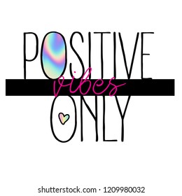 Typography slogan with holographic.  vector for t shirt printing and embroidery, Graphic tee and printed tee. Girlish print
