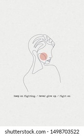 typography slogan with human face illustration on paper background, hand drawn style design, illustration, card vector (Encouragement text)