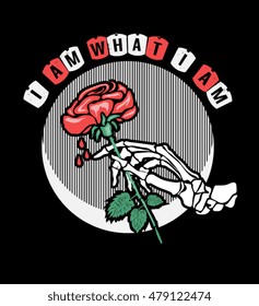  typography, slogan ;i am what i am, t-shirt graphics, vectors, 
