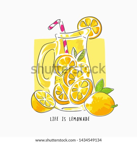 Similar – Image, Stock Photo Lemonade with a Slice of Lemon